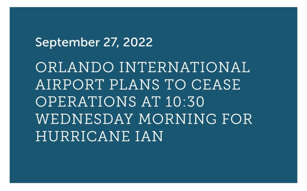 Orlando international airport closures 