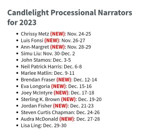 Candlelight Processional narrator list